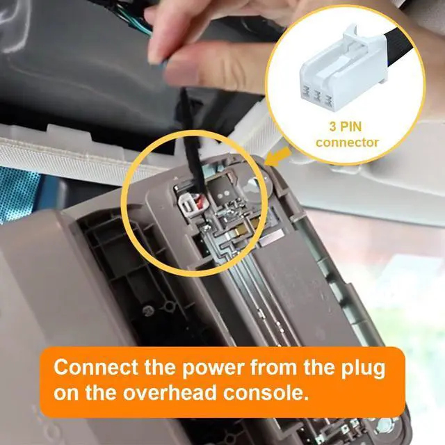 Alt view image 3 of 6 - Dash Camera Power Adapter (3-Pin) for Honda, Connects to Overhead Console, LED Display USB Power Source, Easy to Install, 5V 12V Output, for Dash Cam, Radar, D3-028