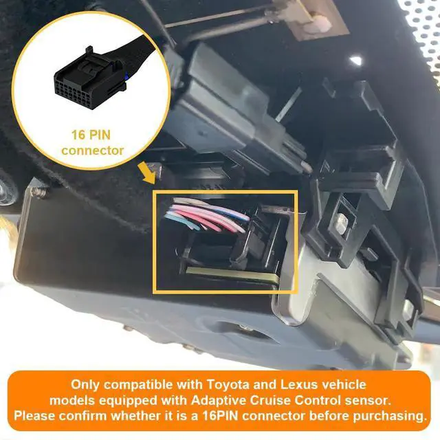 Alt view image 2 of 6 - Dash Camera Power Adapter (16-Pin) for Toyota and Lexus and More, Dashcam Charger Cable, USB Power Source, 5V 12V Output, D3-011
