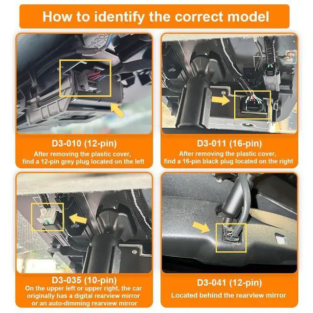 Alt view image 3 of 6 - Dash Camera Power Adapter (16-Pin) for Toyota and Lexus and More, Dashcam Charger Cable, USB Power Source, 5V 12V Output, D3-011