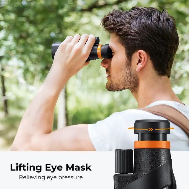 Alt view image 6 of 6 - ® 12X50 Monocular Telescope with Cleaning Cloth, FMC Lens & BAK4 Prism Telescopes for Adults, Sky Captain HD Monocular for Bird Watching Hunting Hiking Camping Travelling