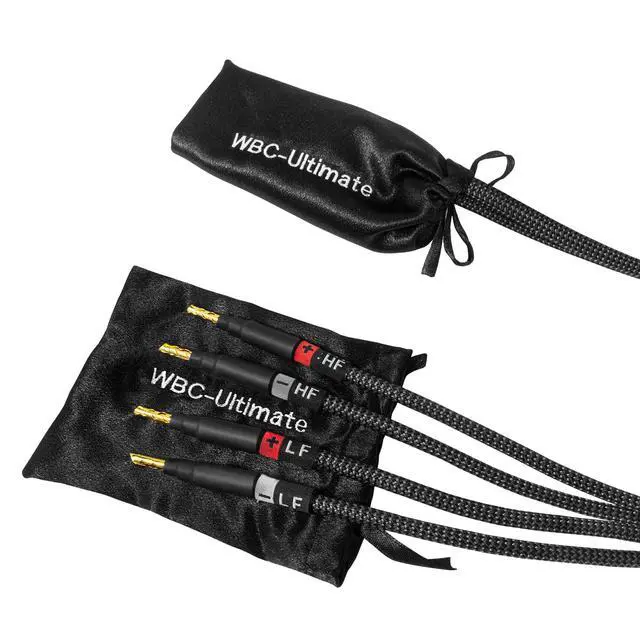Alt view image 5 of 6 - 10 Foot Ultimate - 9 AWG - Ultra-Pure OFC - Premium Audiophile HiFi Bi-Wire Single Speaker Cable for Center Channel with Eminence Gold Banana Plugs & Carbon Tweed Jacket
