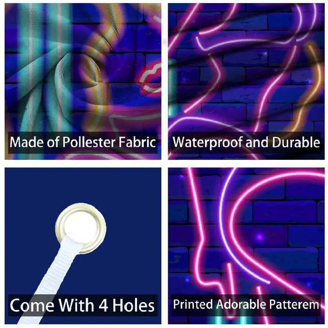 Alt view image 6 of 6 - Neon Pole Dance Backdrop Hot Show Hot Sexy Girl Banner Bridal Shower Wedding Night Bachelorette Party Front Door Decor Girls Women Birthday Party Photo Photography Prop Background 35.4x72.8in