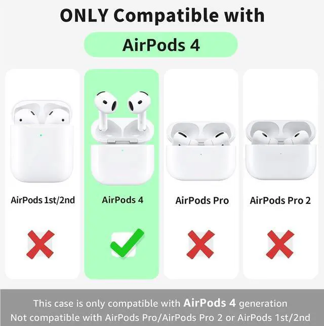 Alt view image 2 of 6 - for AirPods 4 Case Cover 2024, Leather Full-Body Protective Case for AirPods 4th Generation Wireless Charging Case for Women Men with Keychain-Brown