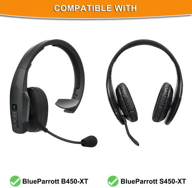Alt view image 2 of 6 - Earpads for BlueParrott B450-XT B450XT S450-XT Headset | B450-XT Mod Kit Ear Pads + Mic Foam for BlueParrott B450-XT B450XT S450-XT Headset,Softer Leather Noise Cancelling Foam