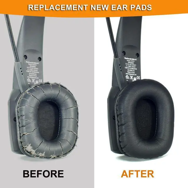Alt view image 4 of 6 - Earpads for BlueParrott B450-XT B450XT S450-XT Headset | B450-XT Mod Kit Ear Pads + Mic Foam for BlueParrott B450-XT B450XT S450-XT Headset,Softer Leather Noise Cancelling Foam