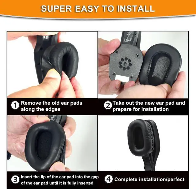 Alt view image 5 of 6 - Earpads for BlueParrott B450-XT B450XT S450-XT Headset | B450-XT Mod Kit Ear Pads + Mic Foam for BlueParrott B450-XT B450XT S450-XT Headset,Softer Leather Noise Cancelling Foam