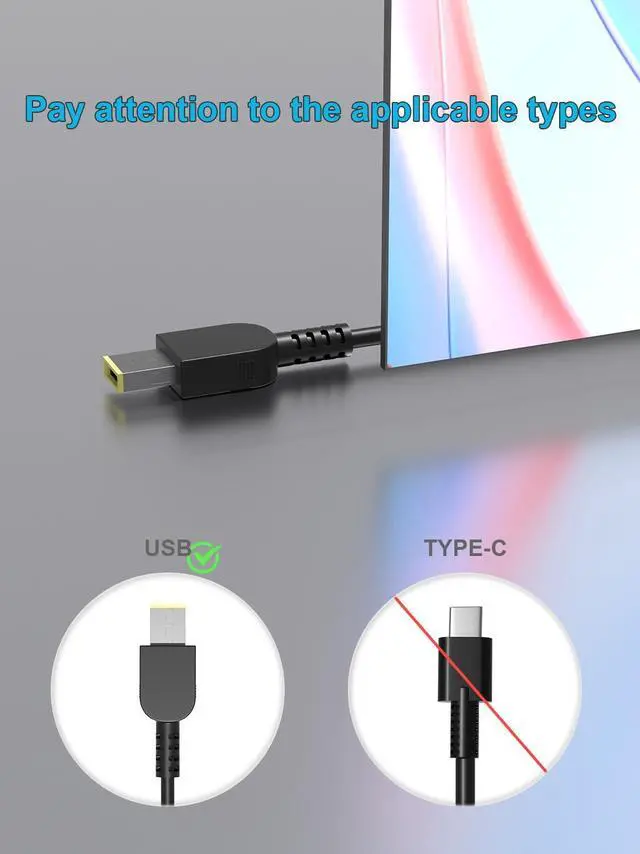 Alt view image 2 of 6 - 170W AC Charger Compatible with Lenovo All-in-One ThinkStation ThinkCentre IdeaCentre AIO Desktop Yoga AIO 7 B40 B50 900 A740 A540 C560 P3 P360 P350 P340 P330 P320 M920x M910x M900x Desktop