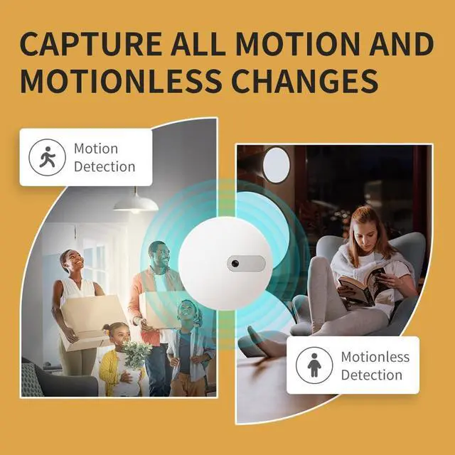 Alt view image 3 of 6 - Human Presence Sensor ES1,Smart Motion Sensor with 24G mmWave Radar,Occupancy Sensor Requires Tuya Zigbee Hub for Home Security and Automation,Compatible with Alexa,Smart Life,Z2MQTT,ZHA