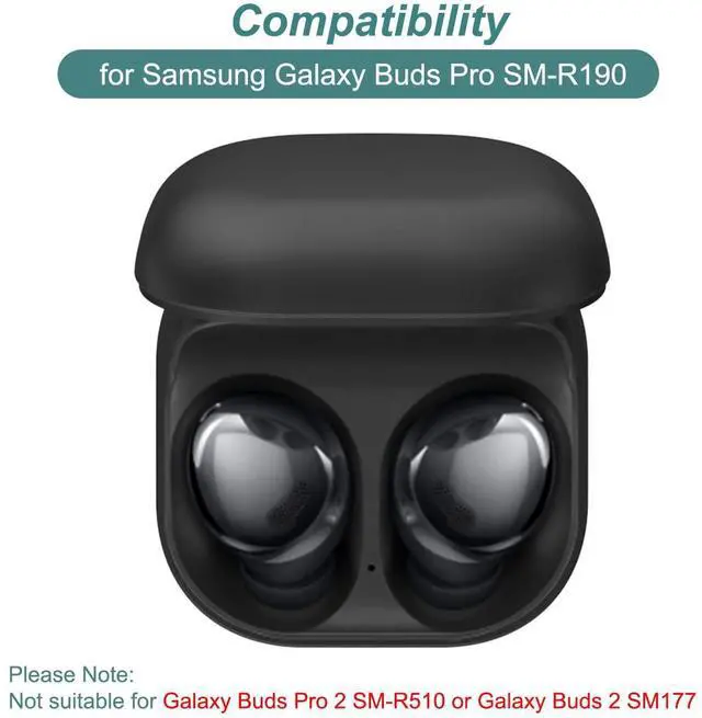 Alt view image 2 of 6 - Charging Case for Samsung Galaxy Buds Pro (R190) Earbuds | Replacement Portable Charger Case Dock Station for Galaxy Buds Pro SM-R190 (Black)