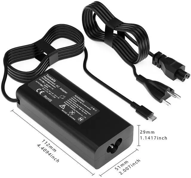 Alt view image 6 of 6 - 65W USB C Laptop Charger Compatible with Dell Pro 13 14 16 Latitude 7370 7430 7520 Xps 12 13 9250 9310 Chromebook 3100 3110