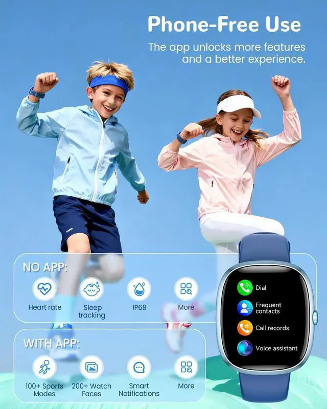 Alt view image 2 of 6 - Kids Smart Watch for Girls Gift: No APP No Phone Needed kids Watch with 20+ Games Heart Rate Sleep Monitor Pedometer,Alarm Clock & Timer,Music Player, Camera,Birthday Gifts for 4-16 Year Olds Boy Girl