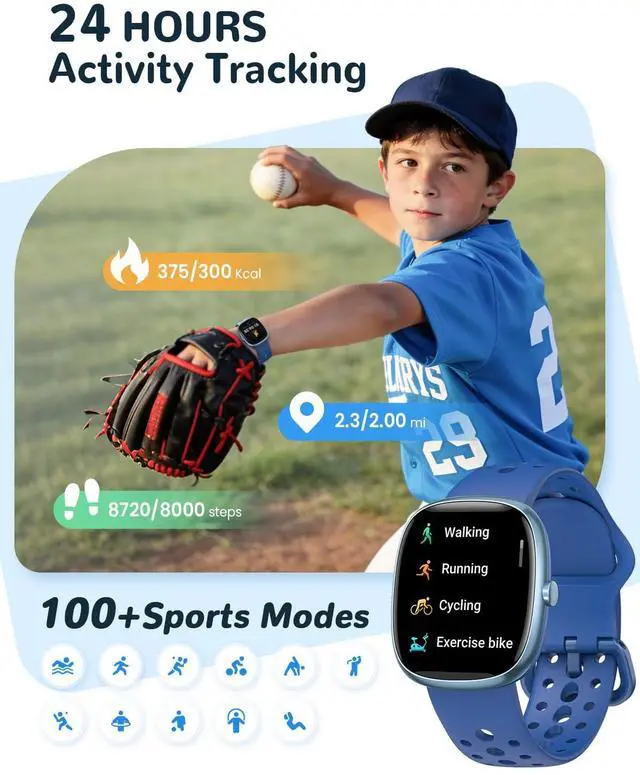 Alt view image 3 of 6 - Kids Smart Watch for Girls Gift: No APP No Phone Needed kids Watch with 20+ Games Heart Rate Sleep Monitor Pedometer,Alarm Clock & Timer,Music Player, Camera,Birthday Gifts for 4-16 Year Olds Boy Girl