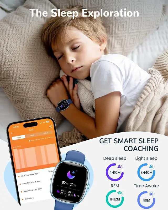 Alt view image 4 of 6 - Kids Smart Watch for Girls Gift: No APP No Phone Needed kids Watch with 20+ Games Heart Rate Sleep Monitor Pedometer,Alarm Clock & Timer,Music Player, Camera,Birthday Gifts for 4-16 Year Olds Boy Girl