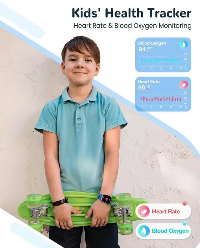 Alt view image 5 of 6 - Kids Smart Watch for Girls Gift: No APP No Phone Needed kids Watch with 20+ Games Heart Rate Sleep Monitor Pedometer,Alarm Clock & Timer,Music Player, Camera,Birthday Gifts for 4-16 Year Olds Boy Girl