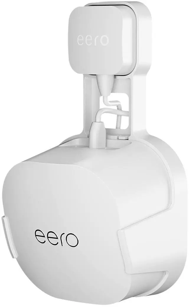 Main image of 1 Pack Outlet Wall Mount Holder for eero 6 and Eero 6+ | Wall Mount Holder Stand Bracket for eero 6 and Eero 6+, Built-In Cord Storage and No-Drill Outlet Mounting