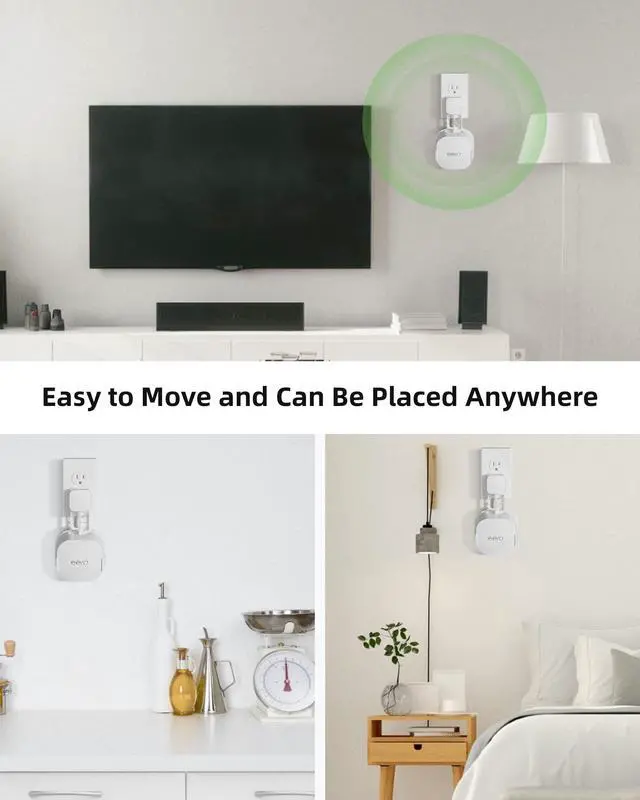 Alt view image 6 of 6 - 1 Pack Outlet Wall Mount Holder for eero 6 and Eero 6+ | Wall Mount Holder Stand Bracket for eero 6 and Eero 6+, Built-In Cord Storage and No-Drill Outlet Mounting
