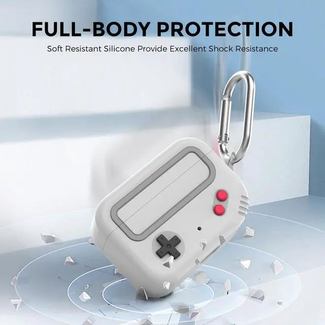 Alt view image 3 of 6 - Silicone Case for Beats Studio Buds Case Cover, Game-Machine Design Case for Beats Studio Buds + (Light Grey)