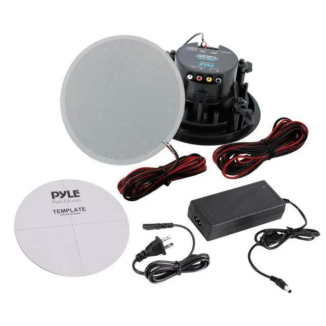 Alt view image 2 of 6 - Ceiling and Wall Mount Speaker - Wireless Bluetooth 5.25 Dual 2-Way Audio Stereo Sound Subwoofer Kit with, 240 Watts, in-Wall & in-Ceiling Flush Mount for Home Surround System - PWRC55BT