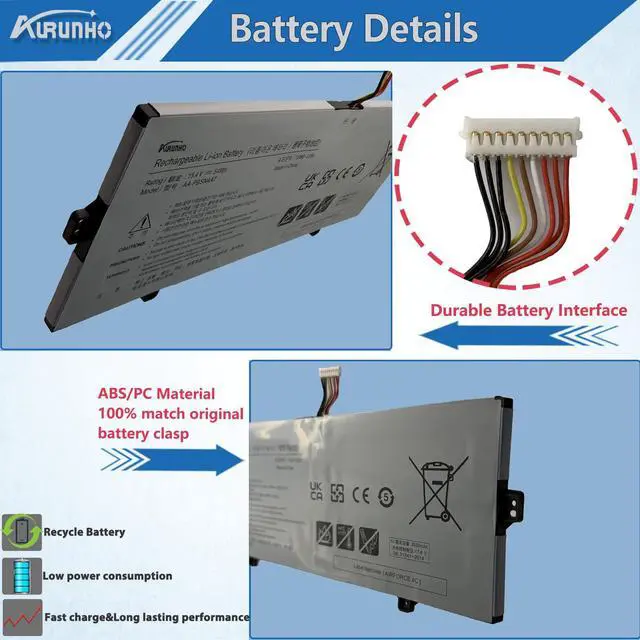 Alt view image 3 of 6 - AA-PBSN4AT 54Wh Laptop Battery Replacement for for Samsung Galaxy Book 15.6" NP750TDA NP750XDA NP755XDA NP750TDA-XD1US NP750TDA-XD2US Series 15.4V 4-Cell