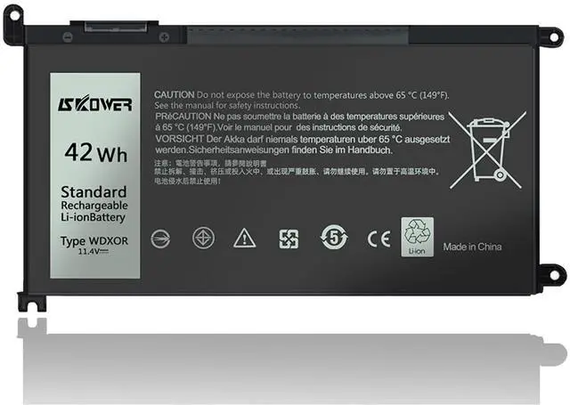 Main image of 42Wh WDX0R WDXOR Replacement Laptop Battery 11.4V for Dell Inspiron 13 15 17 5000 7000 Series 7378 5567 5378 5579 5570 5565 7579 5379 7569 5578 Latitude 3000 Series 3189 3390 P69G P58F P66F P75F 3CRH3