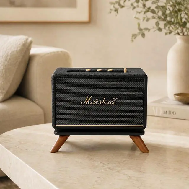 Main image of Speaker Stand Compatible with Marshall Acton III/Acton II, Acrylic Desktop Riser with Walnut Legs for Marshall Acton 3 Speaker Not Included