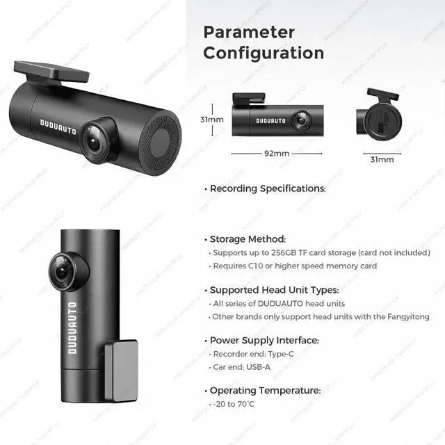 Alt view image 2 of 6 - DUDUAUTO Car DVR Dash Cam for Aftermarket Android Radios | ADAS LDWS Navigation Auto Audio Voice Alarm Driving Video Recording