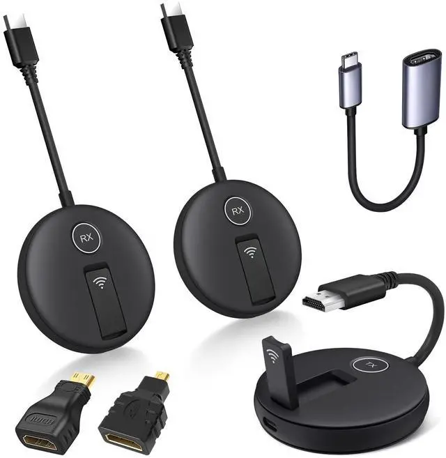 Main image of Wireless HDMI Two Receivers and One Transmitter,165FT/50M,@60fps | Up to 4 RX(TVs),2.4/5GHz Wirelessly Stream to Multiple Screens,HDMI Wireless Adapter for TV Box/DSLR Camera/Projector/Laptop