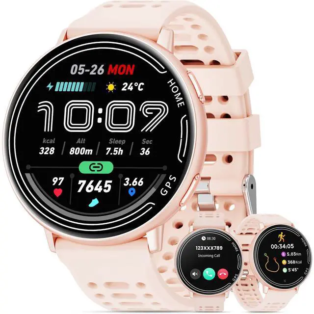 Main image of Smart Watch for Men Women Built in GPS,100+ Sports Modes Smartwatch with 1.39" HD Screen,Bluetooth Answer/Make Call,2026 New Smart Watch Health Fitness Tracker,Compatible with Android & iOS(Pink)