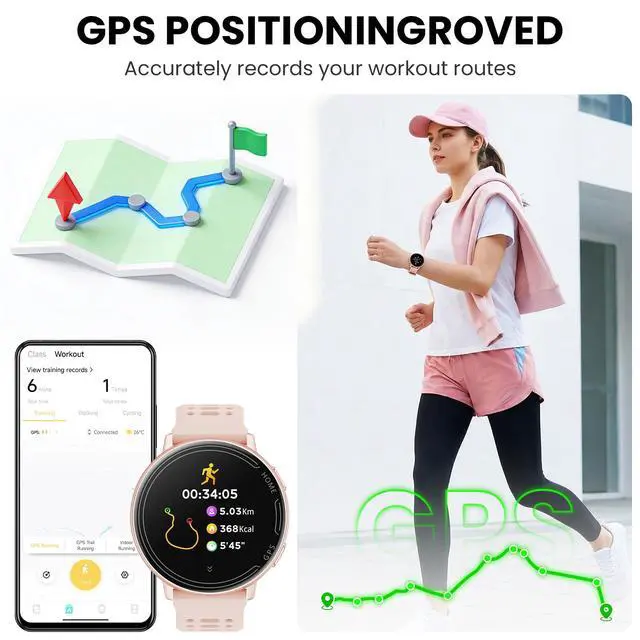 Alt view image 2 of 6 - Smart Watch for Men Women Built in GPS,100+ Sports Modes Smartwatch with 1.39" HD Screen,Bluetooth Answer/Make Call,2026 New Smart Watch Health Fitness Tracker,Compatible with Android & iOS(Pink)