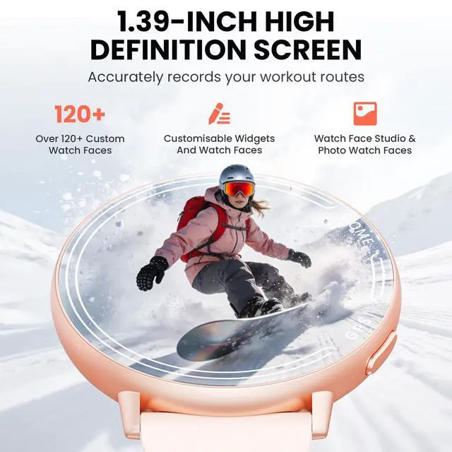 Alt view image 3 of 6 - Smart Watch for Men Women Built in GPS,100+ Sports Modes Smartwatch with 1.39" HD Screen,Bluetooth Answer/Make Call,2026 New Smart Watch Health Fitness Tracker,Compatible with Android & iOS(Pink)