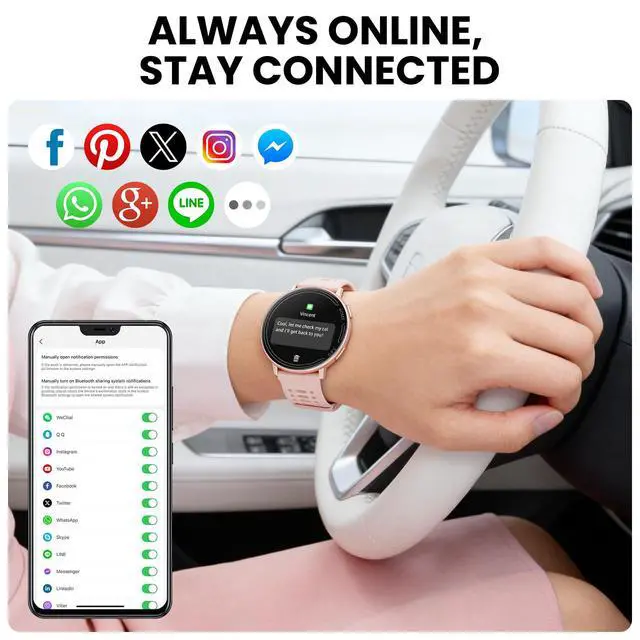 Alt view image 5 of 6 - Smart Watch for Men Women Built in GPS,100+ Sports Modes Smartwatch with 1.39" HD Screen,Bluetooth Answer/Make Call,2026 New Smart Watch Health Fitness Tracker,Compatible with Android & iOS(Pink)