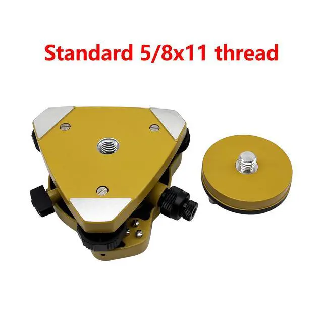 Alt view image 3 of 6 - New Yellow Tribrach with Optical Plummet & Carrier Fixed Adapter, Optical Plummet Adapter with 5/8x11 Thread Mount for GPS