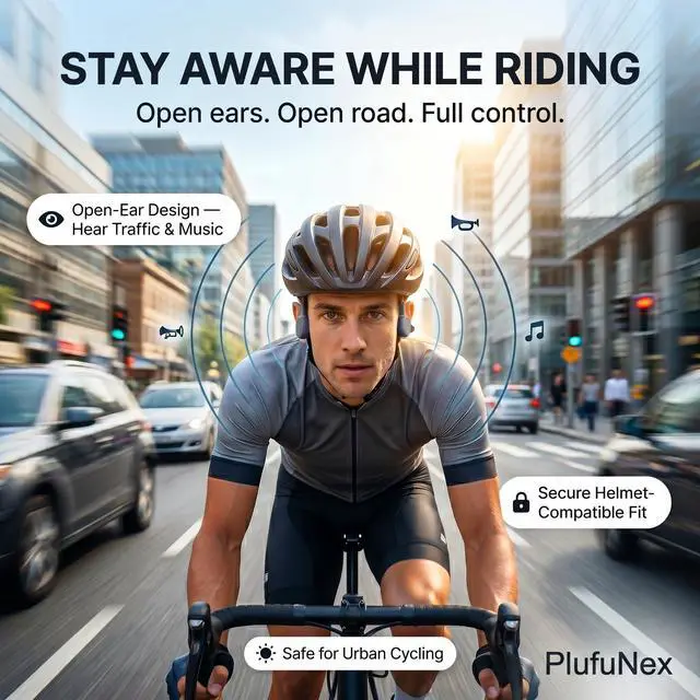 Alt view image 2 of 6 - Bone Conduction Headphones, Open-Ear Bluetooth 6.0 Sports Headphones with Secure Fit, 32g Lightweight Design, 13H Battery Life, IP68 Sweat Resistant for Running, Cycling and Workouts