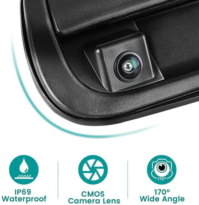 Alt view image 4 of 6 - Tailgate Handle Backup Camera for Toyota Tundra 2000-2006 Reversing Camera Tailgate Liftgate Latch Handle Rear View Reverse Camera RCA Connector with Keyhole |Replaces# 69090-0C010 69090-0C030-C0