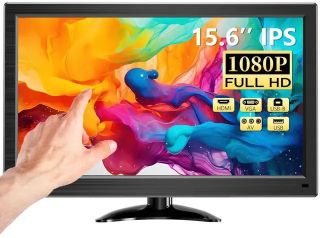 Main image of 15.6 Inch Portable Touchscreen Monitor, 1080P Touch PC Display | 60Hz, LED Backlit Multi-Touch Monitor, VESA, HDMI & VGA & TYPE-B Computer Touch Screen for Laptop Mini PC Phone