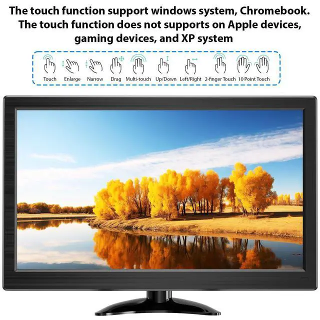 Alt view image 2 of 6 - 15.6 Inch Portable Touchscreen Monitor, 1080P Touch PC Display | 60Hz, LED Backlit Multi-Touch Monitor, VESA, HDMI & VGA & TYPE-B Computer Touch Screen for Laptop Mini PC Phone