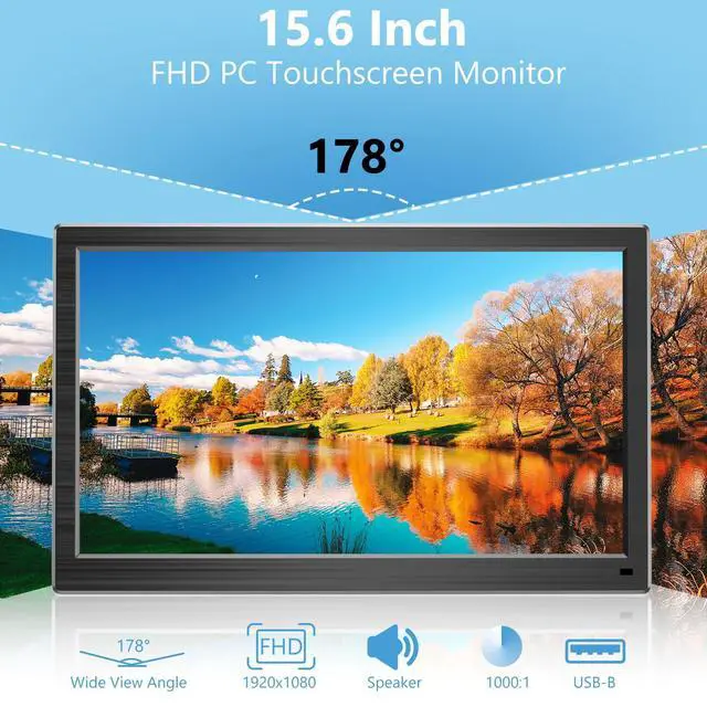 Alt view image 4 of 6 - 15.6 Inch Portable Touchscreen Monitor, 1080P Touch PC Display | 60Hz, LED Backlit Multi-Touch Monitor, VESA, HDMI & VGA & TYPE-B Computer Touch Screen for Laptop Mini PC Phone