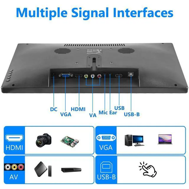 Alt view image 5 of 6 - 15.6 Inch Portable Touchscreen Monitor, 1080P Touch PC Display | 60Hz, LED Backlit Multi-Touch Monitor, VESA, HDMI & VGA & TYPE-B Computer Touch Screen for Laptop Mini PC Phone
