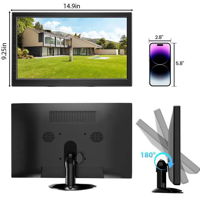 Alt view image 6 of 6 - 15.6 Inch Portable Touchscreen Monitor, 1080P Touch PC Display | 60Hz, LED Backlit Multi-Touch Monitor, VESA, HDMI & VGA & TYPE-B Computer Touch Screen for Laptop Mini PC Phone
