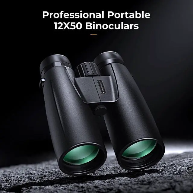 Alt view image 2 of 6 - ® 12X50 Binoculars Telescope with Smartphone Adapter, Tripod Adapter, Cleaning Cloth, FMC Lens BAK4 Prism for Adults, HD Binoculars for Bird Watching Hunting Hiking Camping Travelling