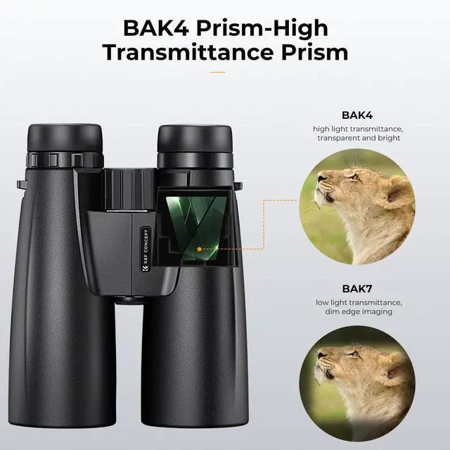 Alt view image 4 of 6 - ® 12X50 Binoculars Telescope with Smartphone Adapter, Tripod Adapter, Cleaning Cloth, FMC Lens BAK4 Prism for Adults, HD Binoculars for Bird Watching Hunting Hiking Camping Travelling