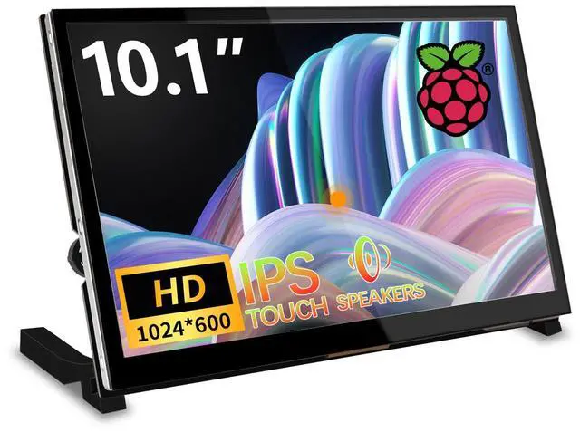 Main image of 10.1" Raspberry Pi Touch Screen Portable Monitor, 1024X600 IPS Mini Small HDMI Display for Raspberry Pi 5 4 3 2 Zero B+ Model B Xbox PS4 iOS Windows 7/8/10, No Driver Required