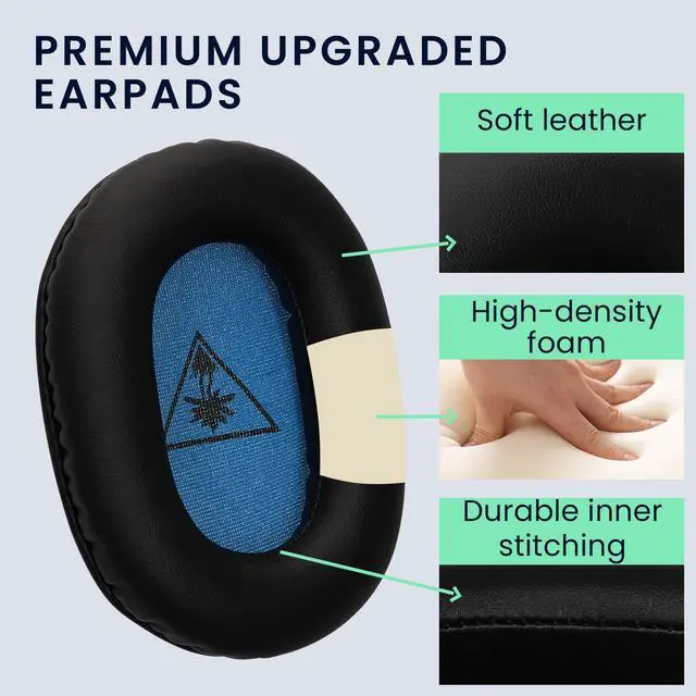 Alt view image 3 of 6 - Ear Pads Compatible with Turtle Beach Recon 70 / Recon 50 / Recon 60P / Stealth 500/600 / 700 Earpads - 2X Replacement for Headphones - Black