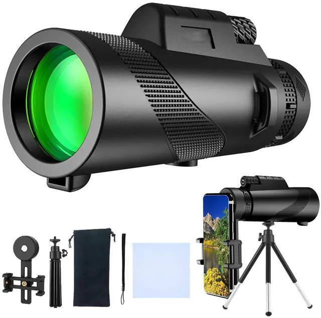Main image of Monocular-Telescope 80x100 High Powered Monoculars High Definition for Adults with Smartphone Adapter for Bird Watching, Hunting Wildlife Bird Watching Travel Camping Hiking (Black)