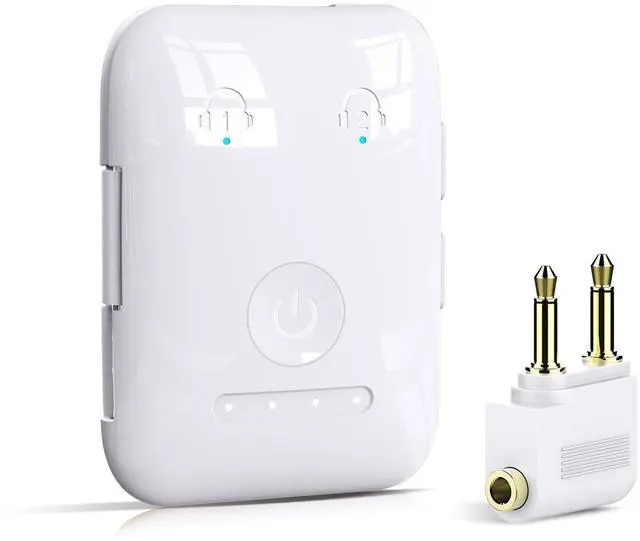 Main image of Premium Bluetooth 5.4 Airplane Audio Adapter, 30Hrs Playtime, aptX Adaptive & HD Audio Transmitter for AirPods/Bose, Supports 2 Headphones for Travel Flight & TV