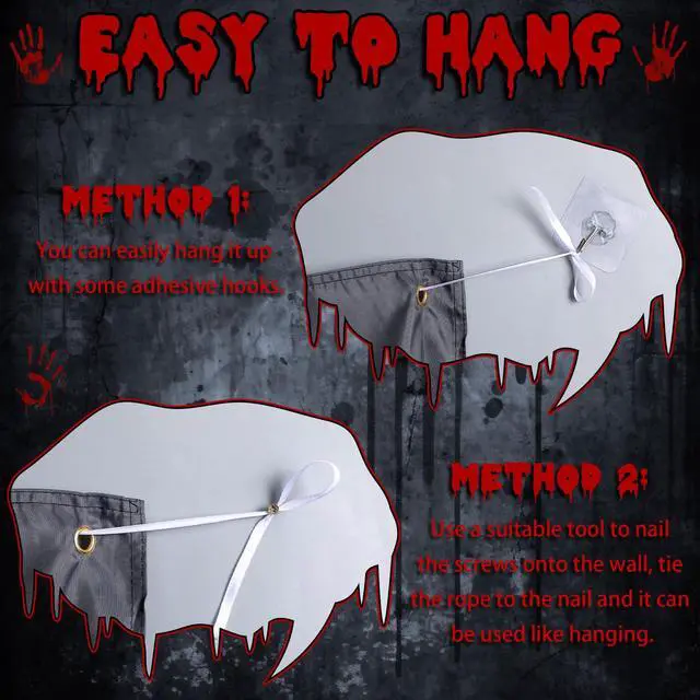 Alt view image 3 of 5 - Large Halloween Scary Garage Door Cover Banner Halloween Garage Door Decorations Backdrop Wall Background Party Decorations for Home Outdoor Holiday Wall Decor(6x13ft,Ghost)
