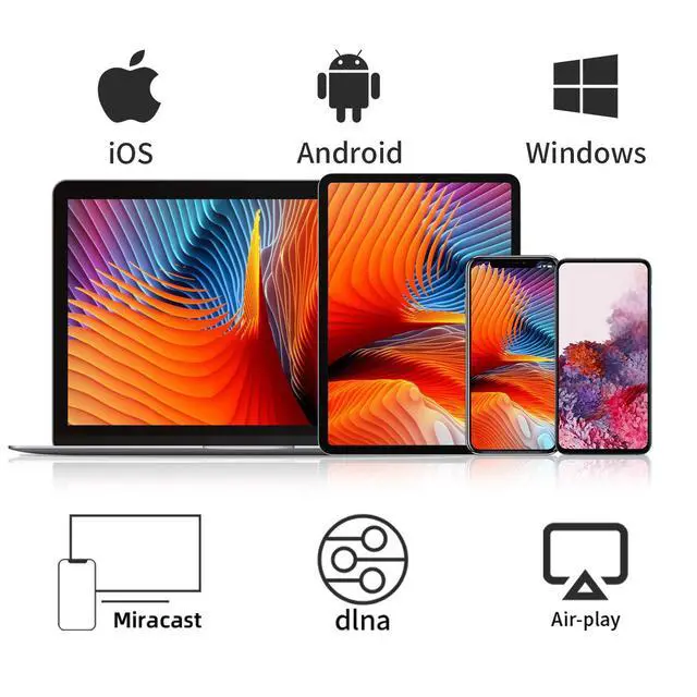 Alt view image 4 of 6 - Wireless Screen Mirroring Adapter HDTV WiFi Display 4K HD Video Streaming Dongle for TV/Projector/Monitor, AirPlay & Miracast Receiver for iPhone/iPad/Android/Laptop, Home and Business