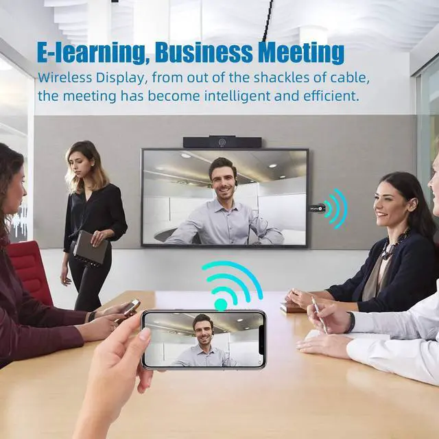 Alt view image 6 of 6 - Wireless Screen Mirroring Adapter HDTV WiFi Display 4K HD Video Streaming Dongle for TV/Projector/Monitor, AirPlay & Miracast Receiver for iPhone/iPad/Android/Laptop, Home and Business