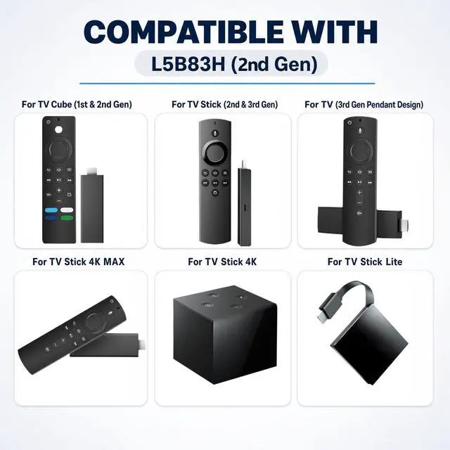 Alt view image 2 of 6 - (Pack of 2) New Voice Replacement TV Remote Compatible with Stick 2rd Gen L5B83H, Compatible with Amazon Smart TVs Stick (2nd Gen,3rd Gen,Lite,4K)
