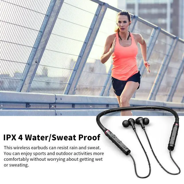 Alt view image 5 of 6 - Neckband Bluetooth Headphone for Samsung S26 S25 Ultra S23, Black | Sport Headphones Wireless Earbuds Stereo Surround Sound Ear Buds for iPhone 17 Air 16 15 14 Pro Max 13 Plus/Pixel 10 9